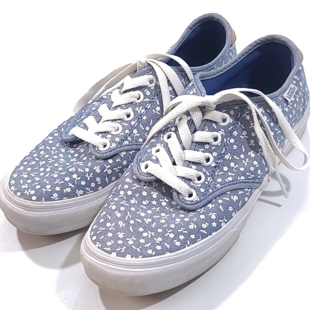 Vans Coquette Girl Blue Floral Canvas Sneakers